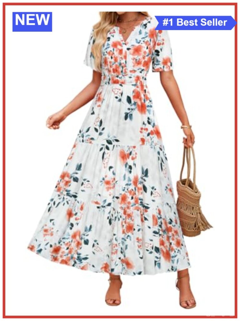 ZESICA Women's 2026 Summer Floral Boho A Line Maxi Dresses